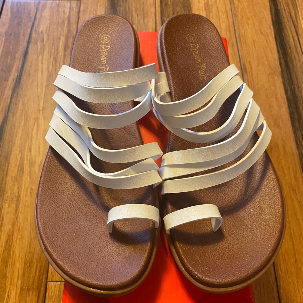 white DREAM PAIRS sandals